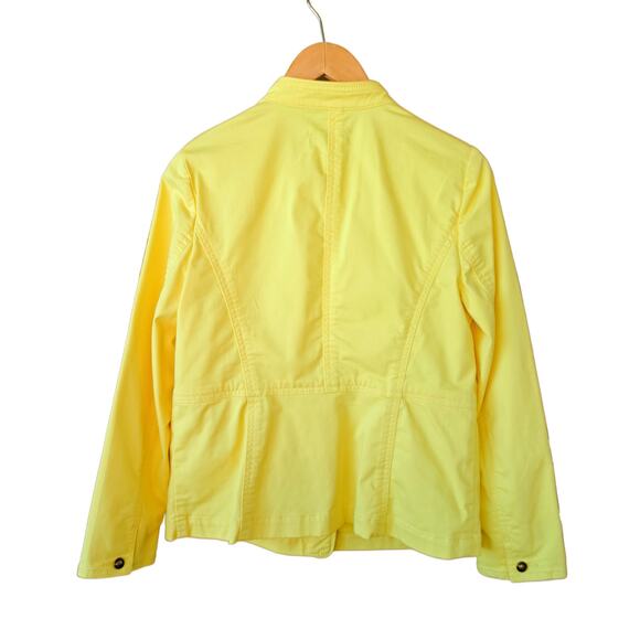 TALBOTS Piped Utility Jacket Size 8 Lemon Yellow Business Casual Cotton - Picture 4 of 9